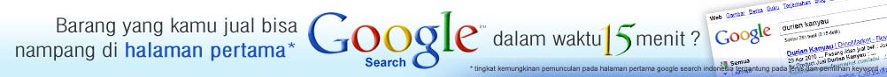 Barang yang kamu jual bisa nampang di halaman pertama Google dalam waktu 15 menit ?