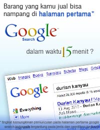 Barang yang kamu jual bisa nampang di halaman pertama Google dalam waktu 15 menit ?