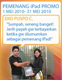 pemenang iPad Promo 1 Mei 2010 - 31 Mei 2010